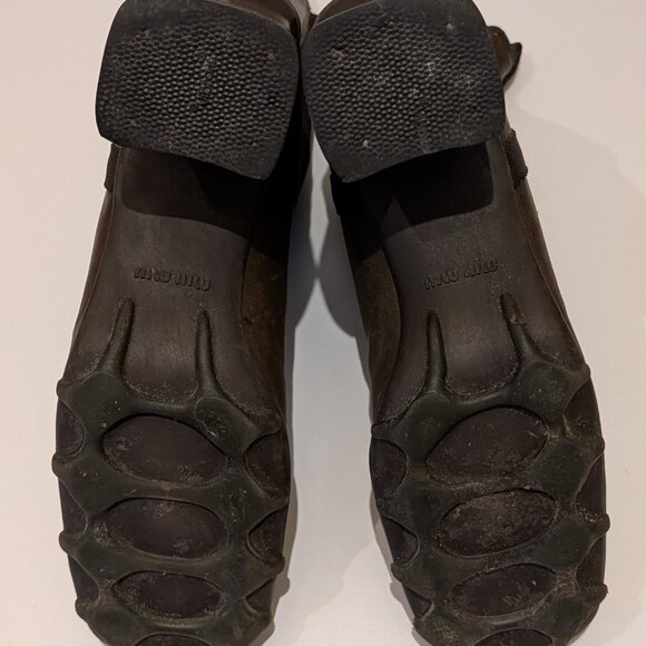 Rare Vintage Miu Miu Bubble Sole Boots – F/W 1999 – Olive Green – Size 7.5 – Y2K - Picture 8 of 9